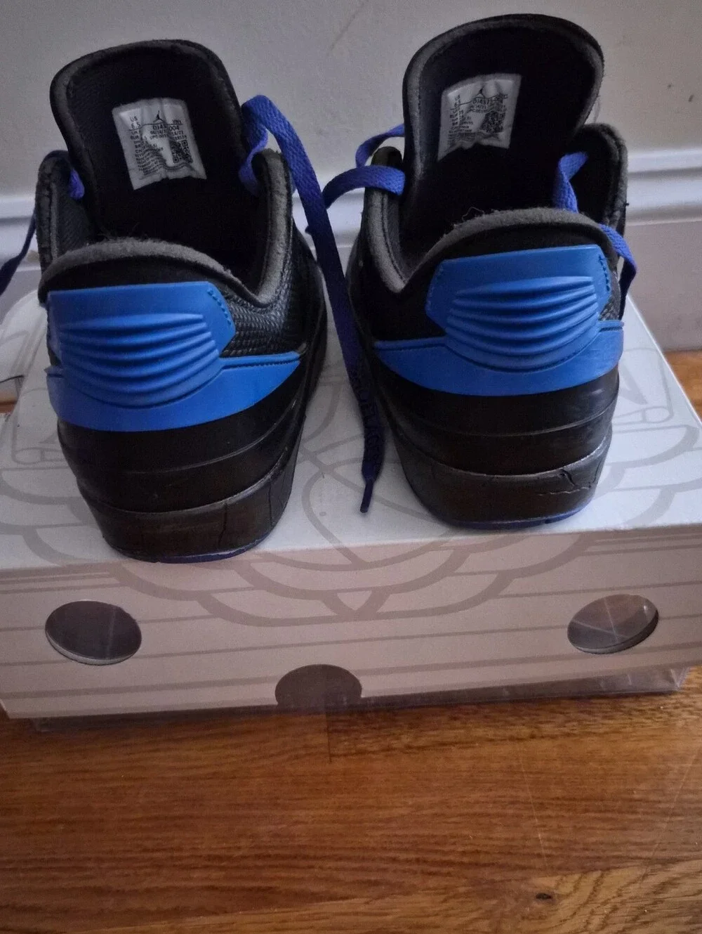 Off-White x Air Jordan 2 Retro Low - Black/Blue - Size 6.5Y - Mint Condition